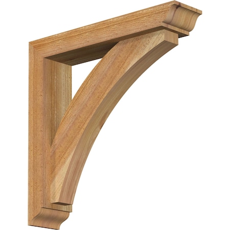 Thorton Traditional Rough Sawn Bracket W/ Offset Brace, Western Red Cedar, 4W X 18D X 18H